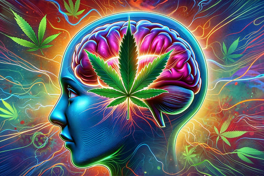 Illustrazione di crusca umana e cannabis