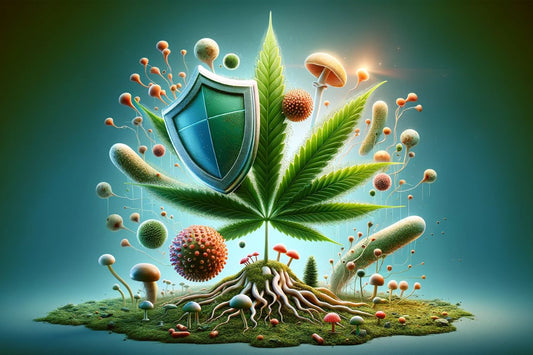 Foglia di cannabis animata con scudo