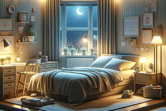camera da letto di una persona durante la notte
