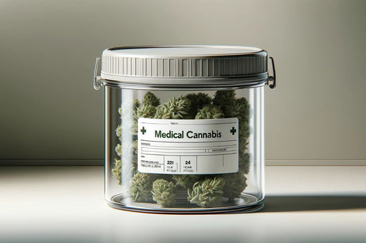 Un contenitore pieno di cannabis terapeutica