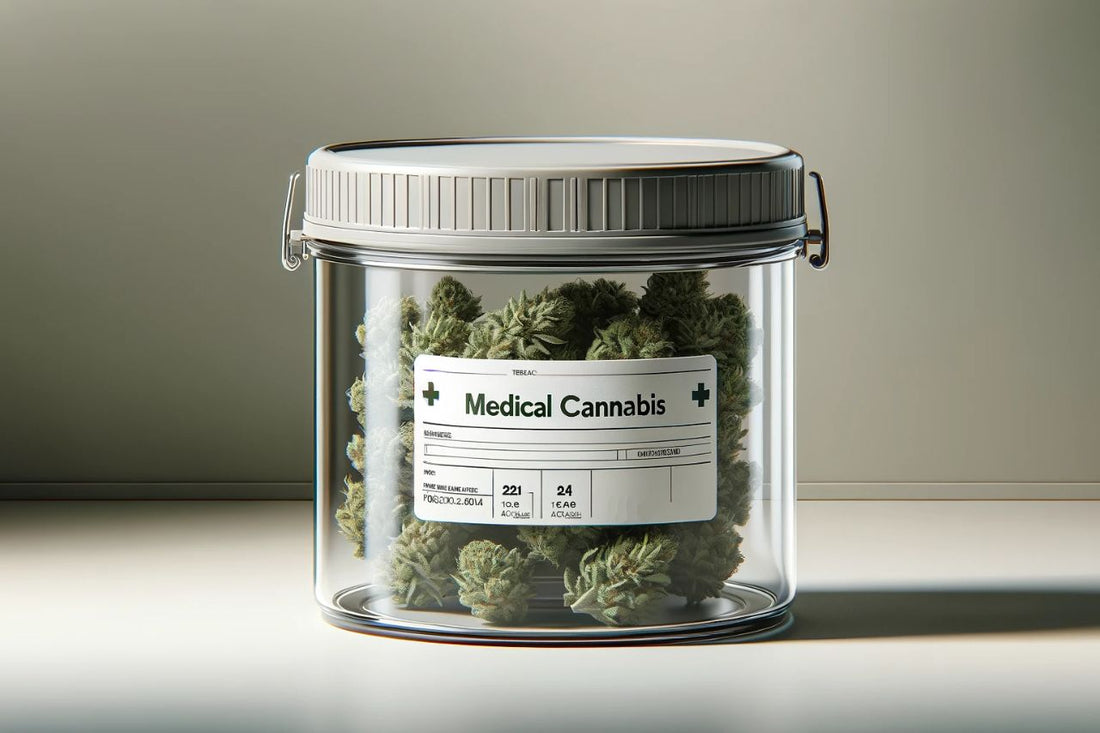 Un contenitore pieno di cannabis terapeutica