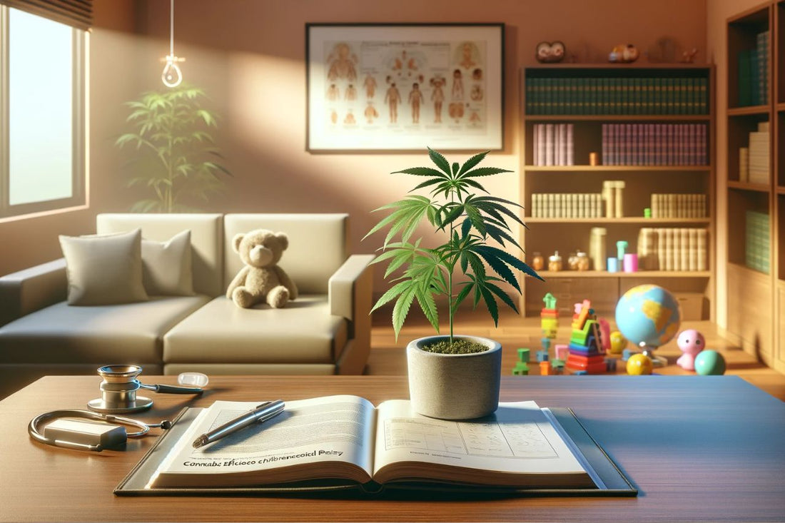 Pianta di cannabis su un tavolo