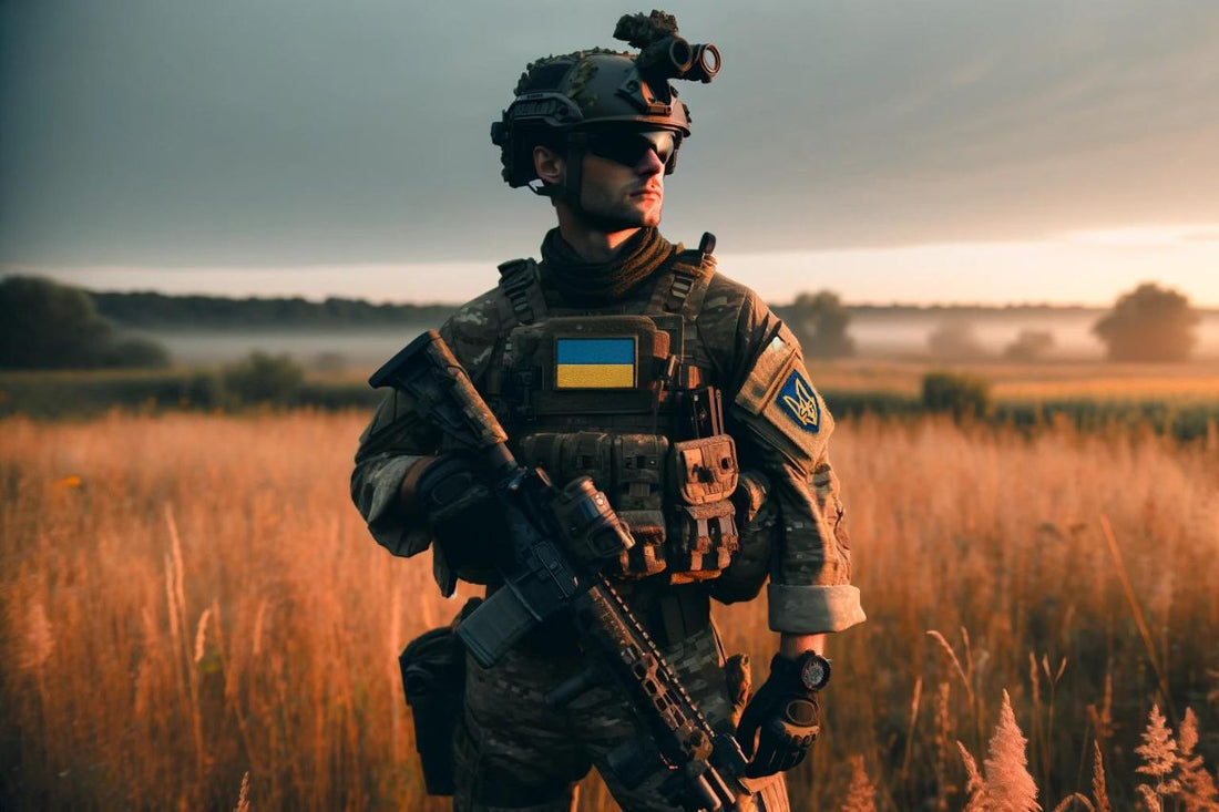 Soldato ucraino in pieno equipaggiam