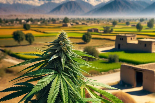 Pianta di cannabis nel Pakistan rurale
