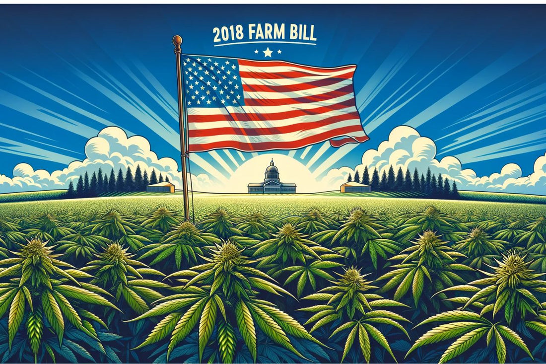 Una bandiera in un campo di cannabis