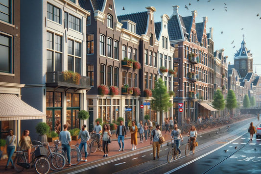 Scena per le strade di Amsterdam