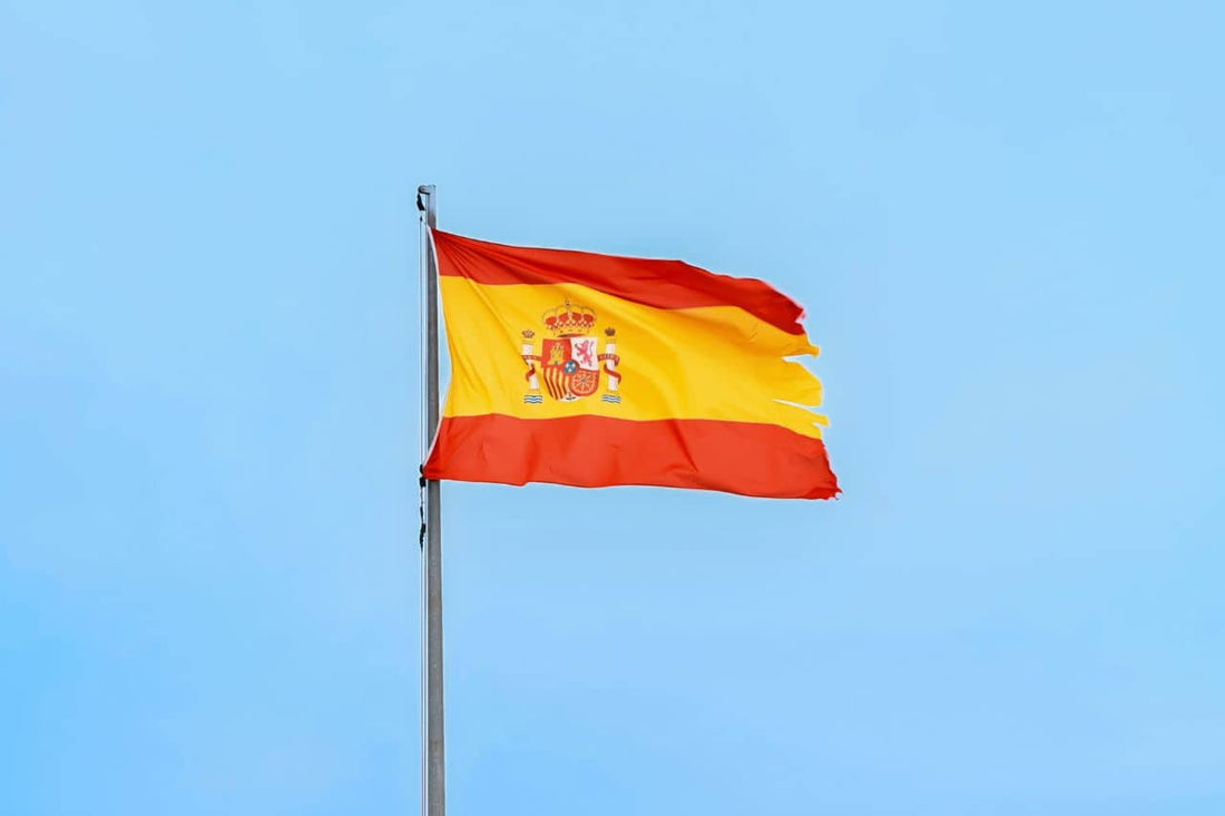 Bandiera della Spagna che sventola