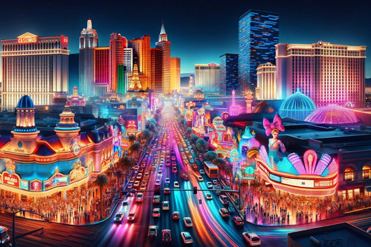 Una scena notturna a Las Vegas, Nevada
