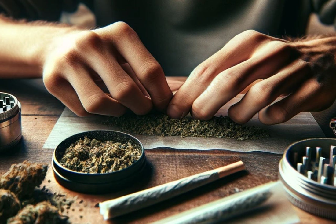 Una persona con in mano una cannabis