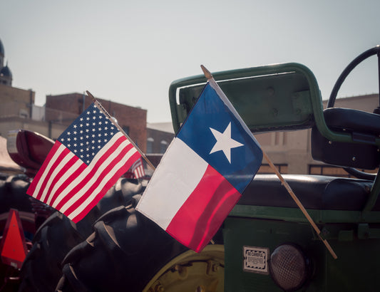 Bandiera americana e texana