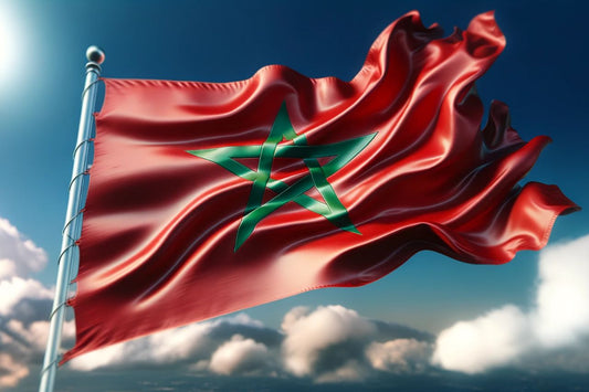 bandiera del Marocco che sventola