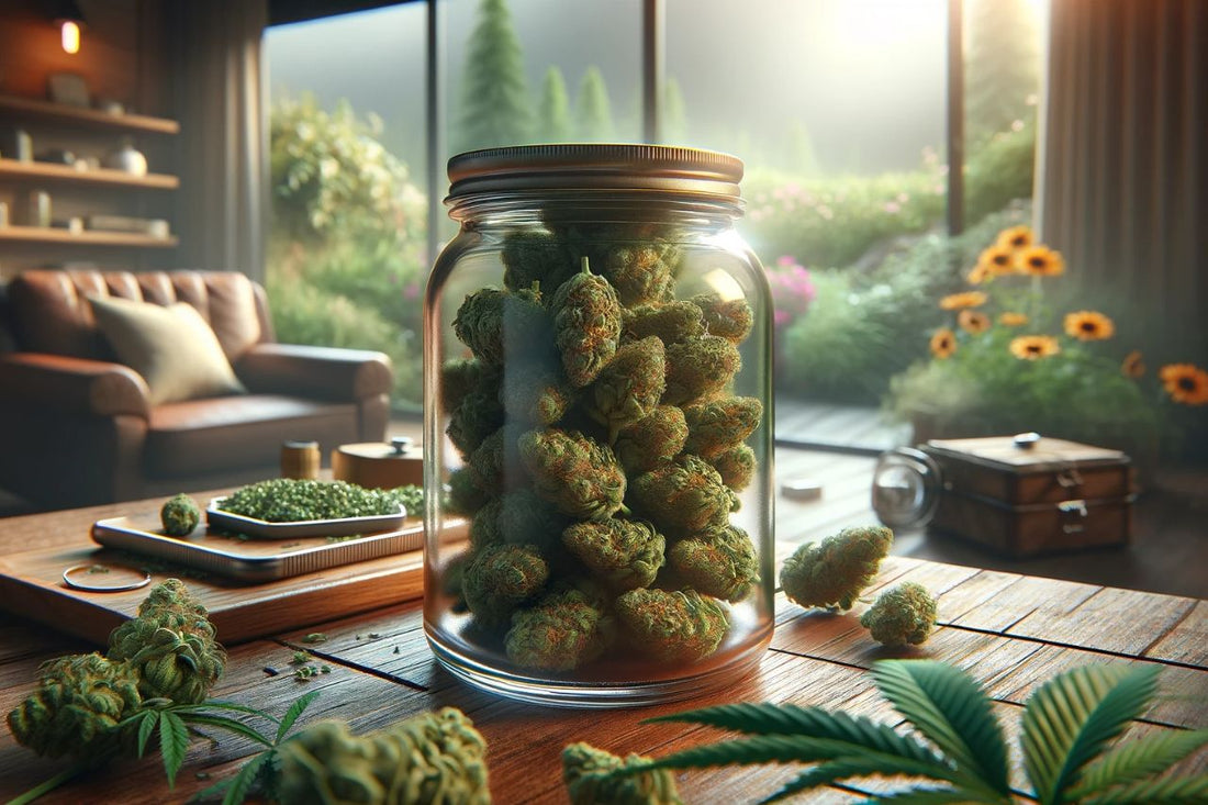 Un barattolo di cannabis 