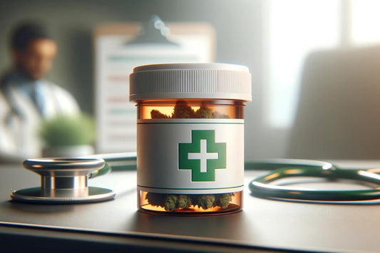 un contenitore pieno di cannabis terapeutica