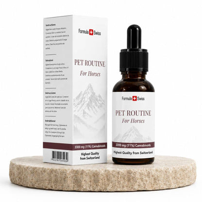 Formula Swiss Pet Routine per cavalli – olio di CBD 10% CBD: flacone e confezione