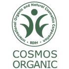 COSMOS Logo organico con colori verdi e bianchi su sfondo nero
