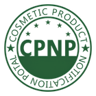 Logo di notifica del prodotto cosmetico CPNP di Formula Svizzera su sfondo trasparente.
