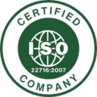 Logo di certificazione ISO con numero 22716:2007